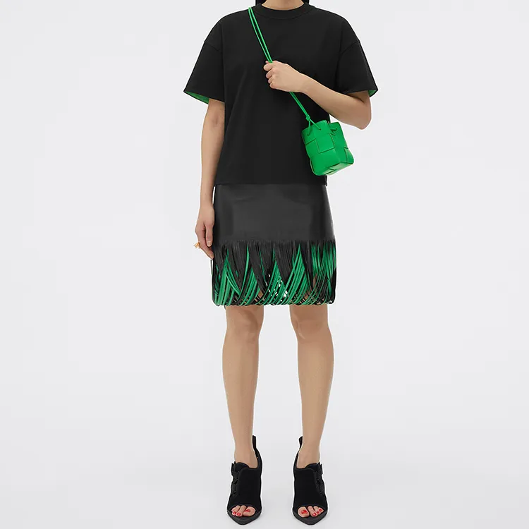 Bottega Veneta CASSETTE Pillow Bag Cow Leather Bucket Bag, Shoulder Bag, Crossbody Bag Regular Women's Green-7