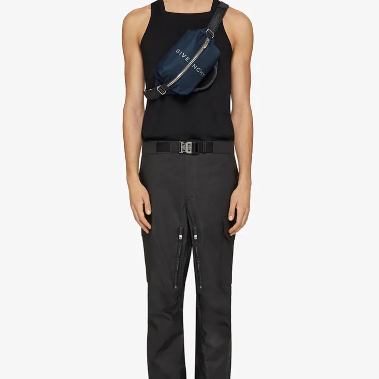 Givenchy G-Zip Leather Crossbody Bag Handbag Sling Bag Fanny Pack Men's Navy-4