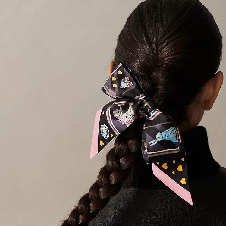 HERMES Silk Scarves Women's Black-1