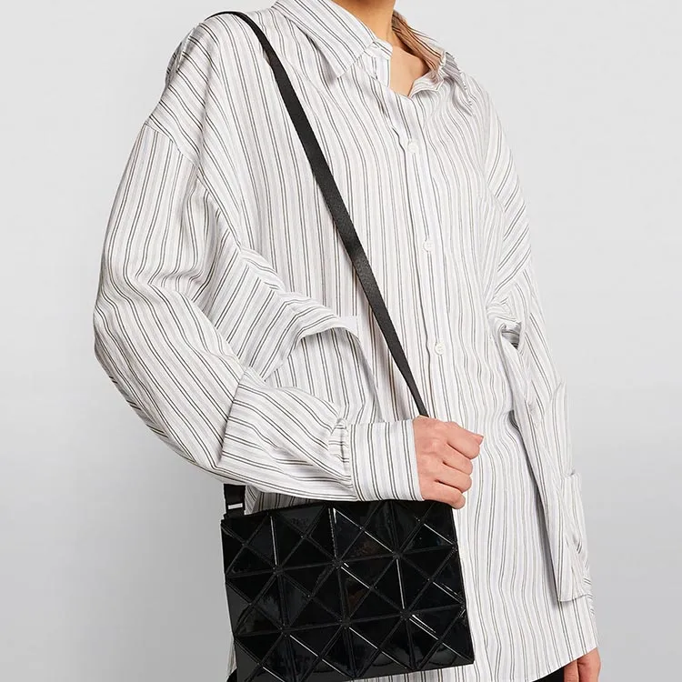 ISSEY MIYAKE Lucent One Tone PVC Shoulder Bag, Crossbody Bag, Handbag Small Size Women's Black-5
