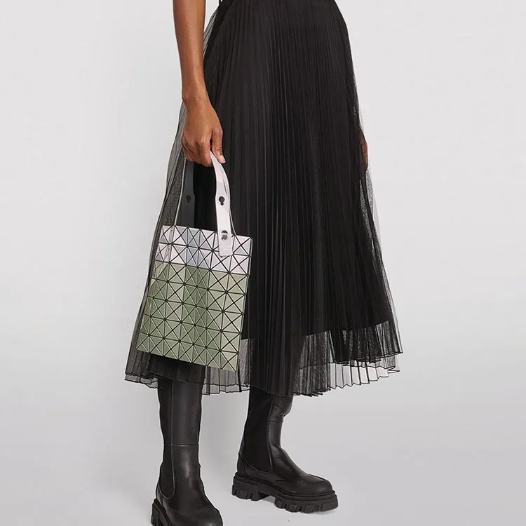 ISSEY MIYAKE PVC Tote Bag Shopping Bag Handbag Shoulder Bag Women's Green White Multicolor-1