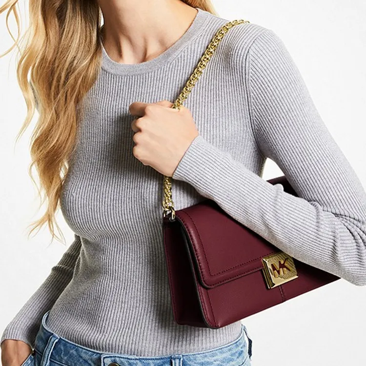 MICHAEL KORS Sonia Leather Shoulder Bag, Crossbody Bag Medium Size Women's Berry Purple-5