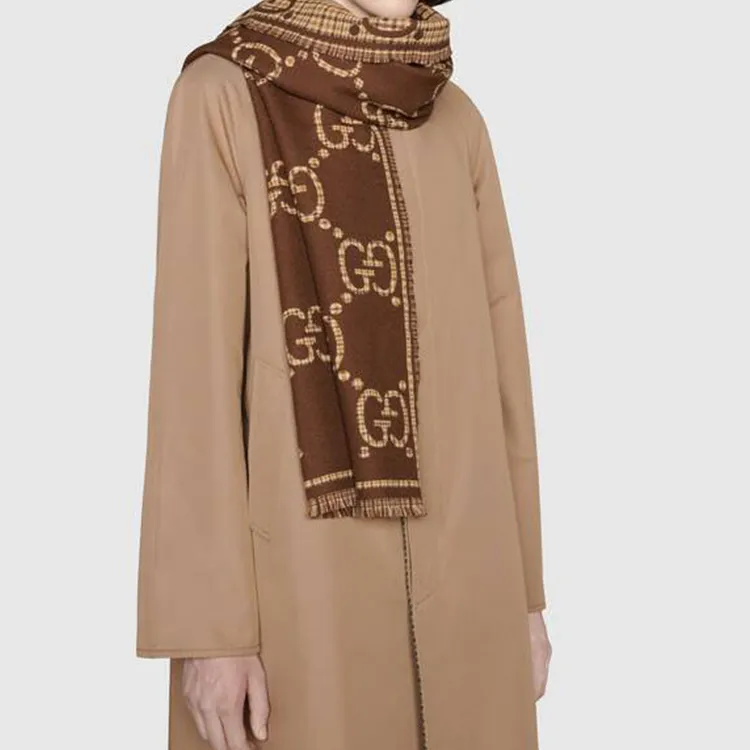 GUCCI GG jacquard Wool Scarf-4