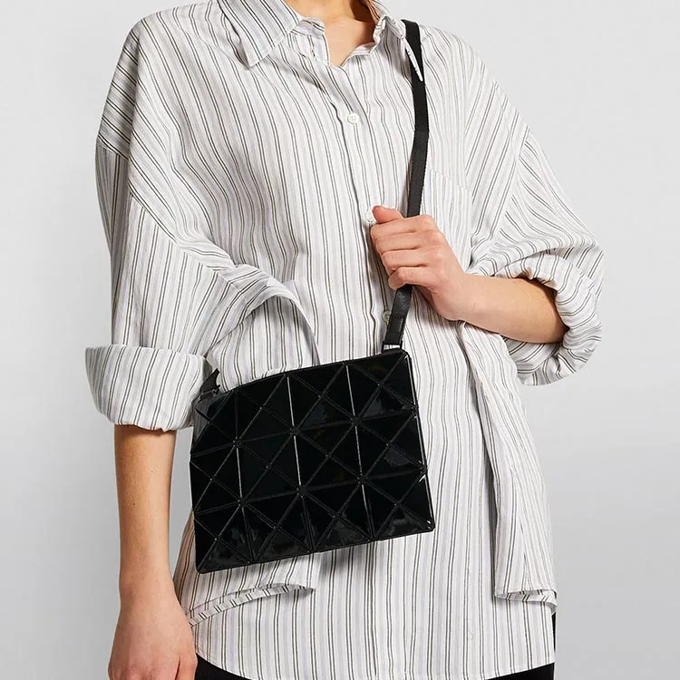 ISSEY MIYAKE Lucent One Tone PVC Shoulder Bag, Crossbody Bag, Handbag Small Size Women's Black-6