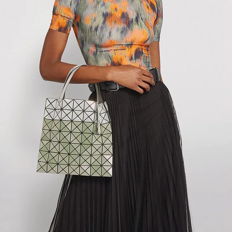 ISSEY MIYAKE PVC Tote Bag Shopping Bag Handbag Shoulder Bag Women's Green White Multicolor-2