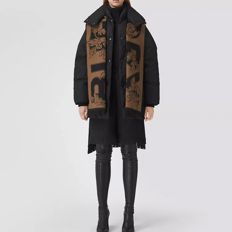 Burberry Knit Scarves Unisex Birch Brown-3