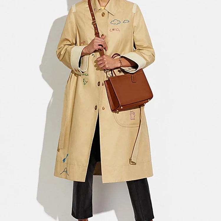 COACH Cashin Leather TOTE Bag, Shopping Bag, Handbag, Crossbody Bag Trumpets Women's Brown-3