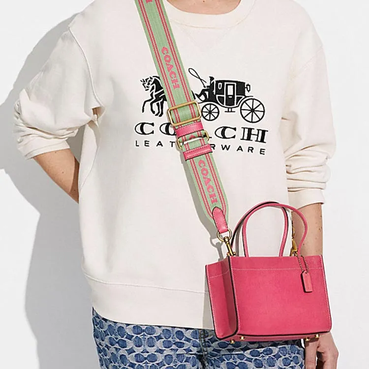COACH Cashin Leather Tote Bag, Shopping Bag, Handbag, Crossbody Bag Trumpets Women's Pink-4