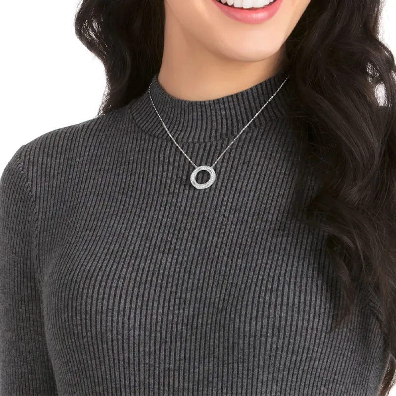Swarovski Artificial Crystal Necklaces Women's Silver-2