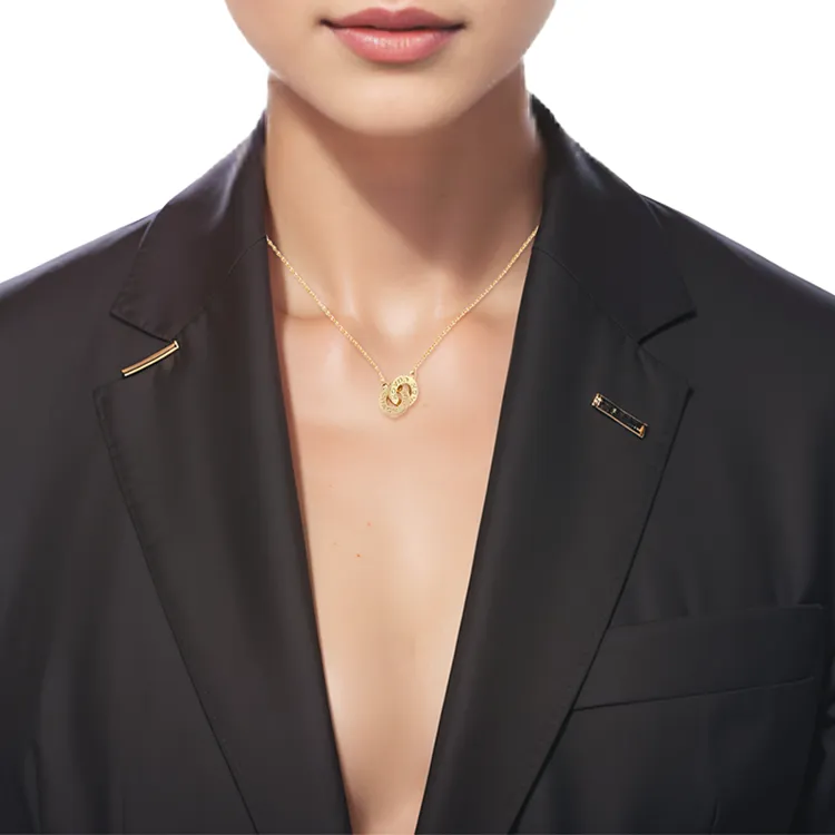 COACH Interlocking Open Circle Pendant Necklace-4