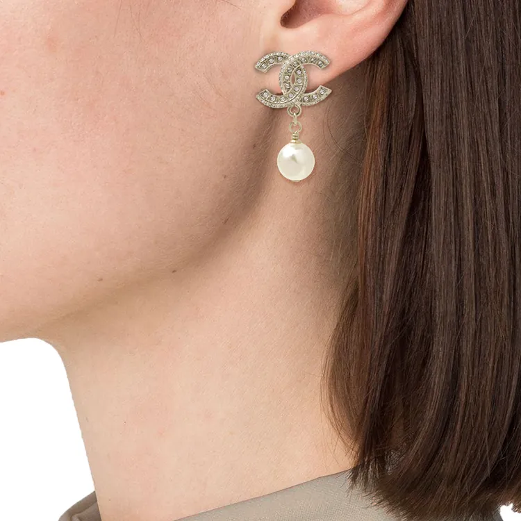 CHANEL Resin And Strass Metal Earrings-3