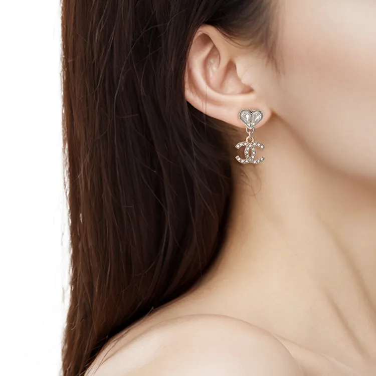 CHANEL Metal Earrings Women's Gold/Silver-3