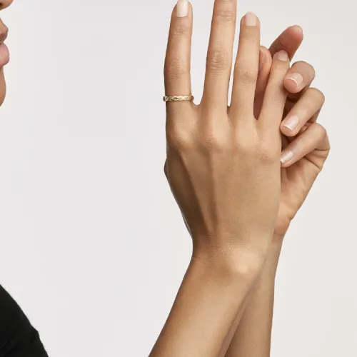 CHANEL 18K Gold Rings Men's Beige Gold