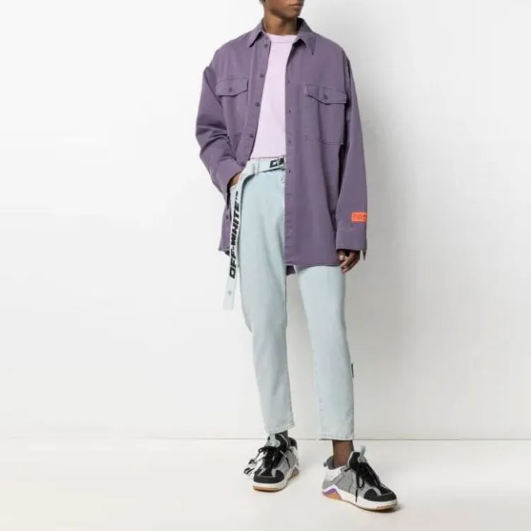 OFF WHITE Belted Cropped Tapered Leg Jeans-2