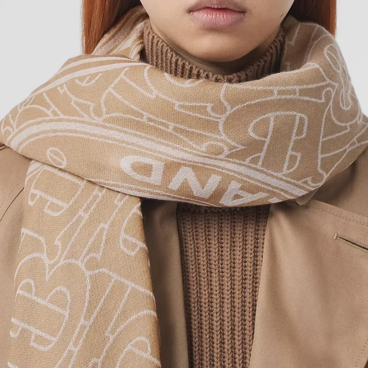 Burberry Knit Scarves Women's Camel-2