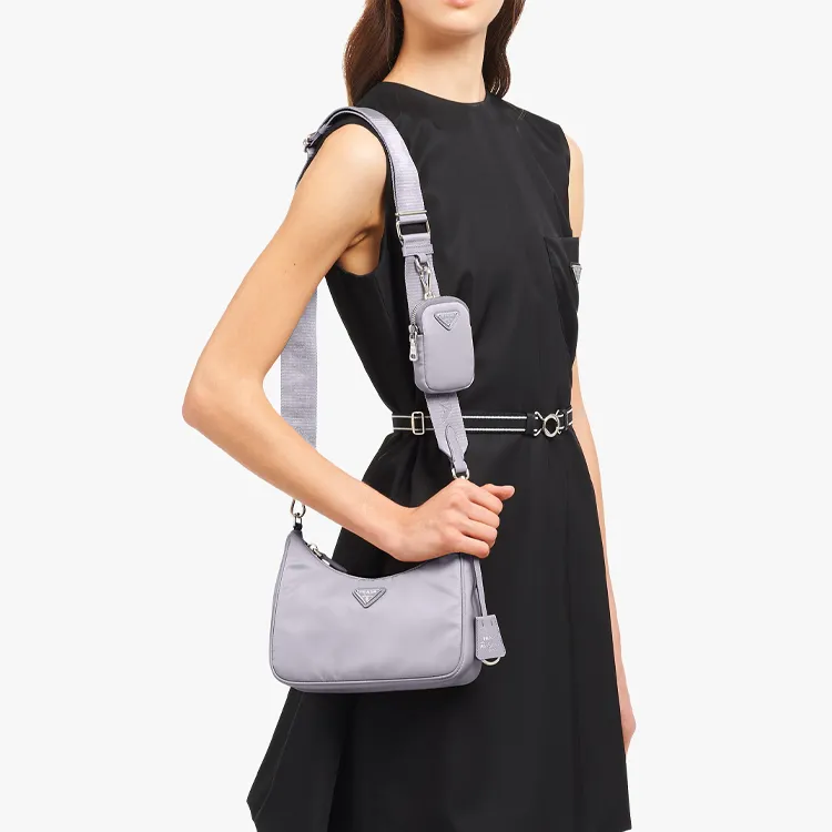 PRADA Re-Edition Recycled Nylon Shoulder Bag Crossbody Bag Mini Women's Wisteria Purple-3