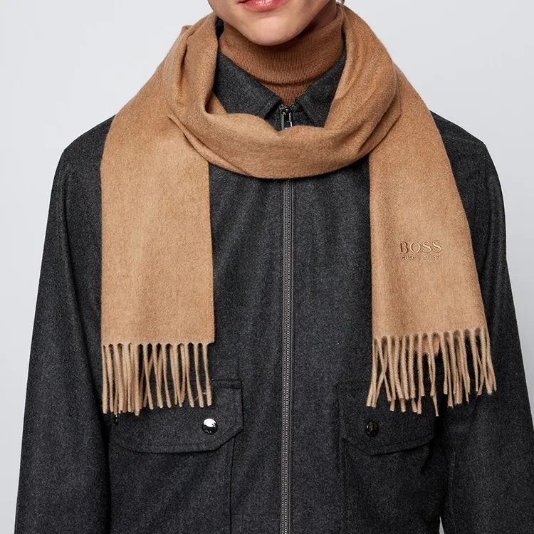 HUGO BOSS Knit Scarves Men Medium Beige-1