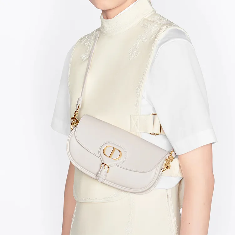 DIOR Bobby Smooth Finish Cow Leather Crescent Bag One Shoulder Handbag Crossbody Bag Women's Deep Nude/Caramel-5