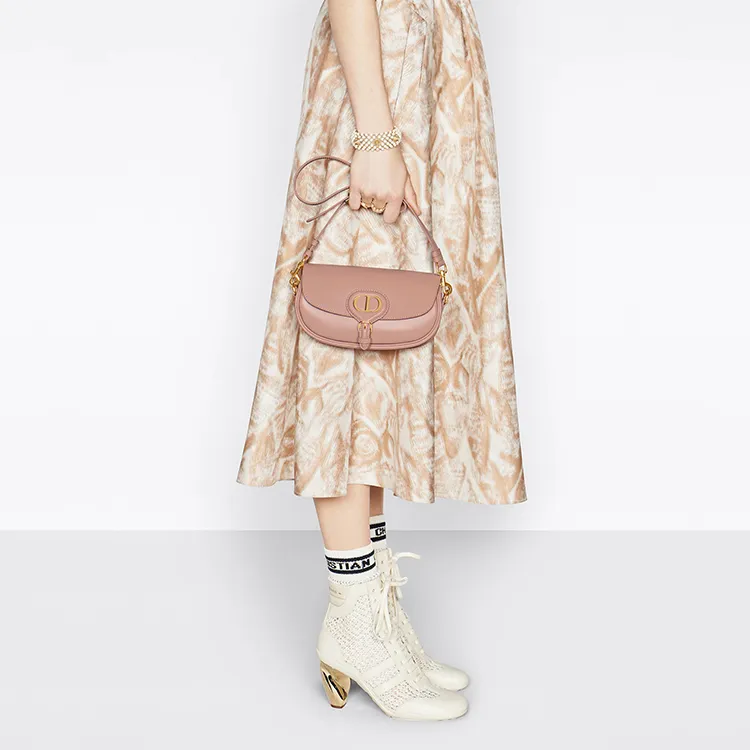 DIOR Bobby Smooth Cow Leather Crescent Bag, Handbag, Shoulder Bag, Crossbody Bag Women's Pink-6