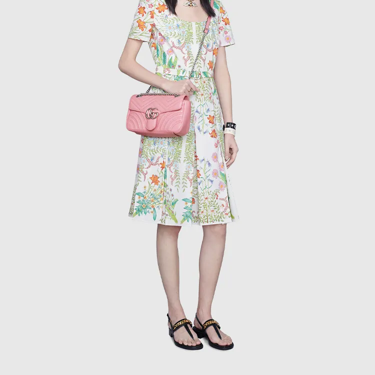 GUCCI GG Marmont Leather Shoulder Bag Crossbody Bag Small Size Women's Pink/Candy Color/Unicorn Pink-8