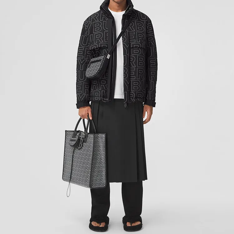 Burberry Leather Tote Bag, Shopping Bag, Shoulder Bag, Crossbody Bag, Handbag Regular Men's Black-1