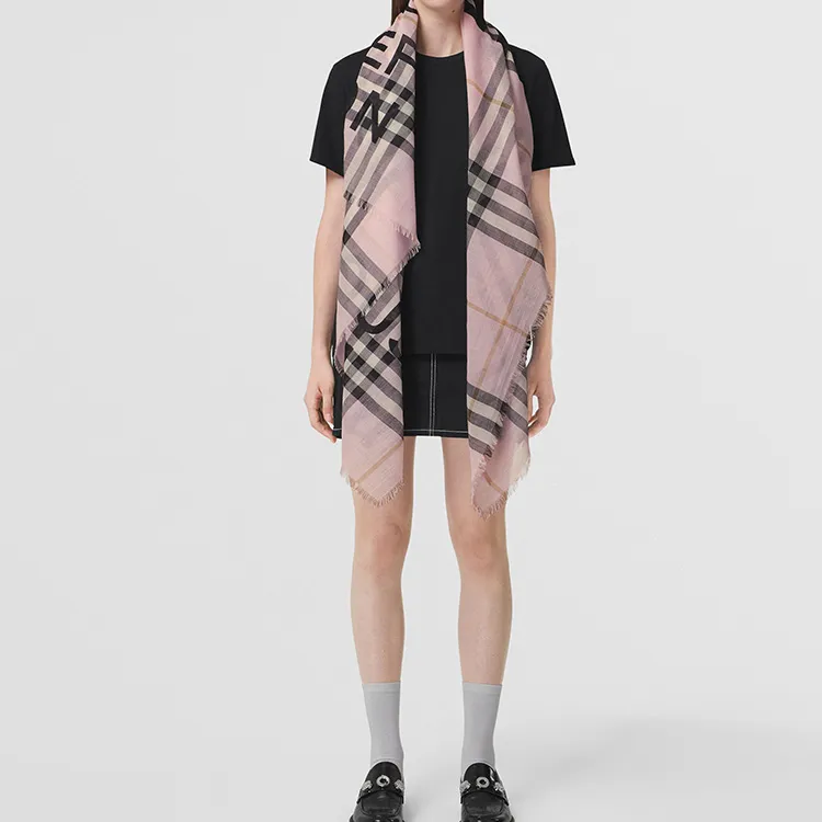 Burberry Horseferry Silk Scarves Women's Light Pink Red-3
