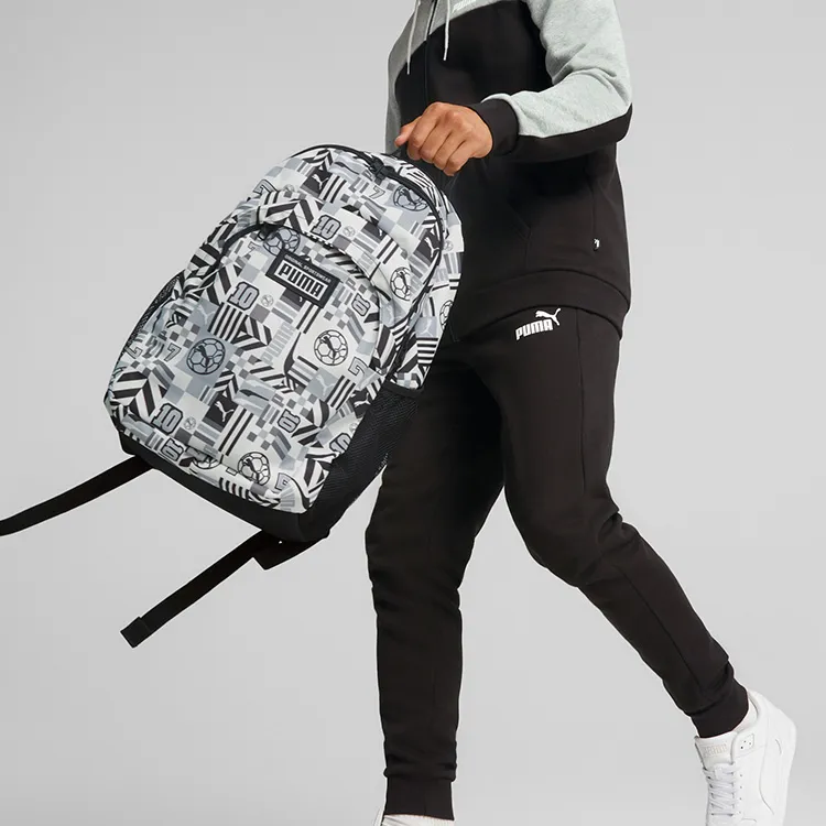 PUMA Polyester Backpack Regular Unisex Black White-2
