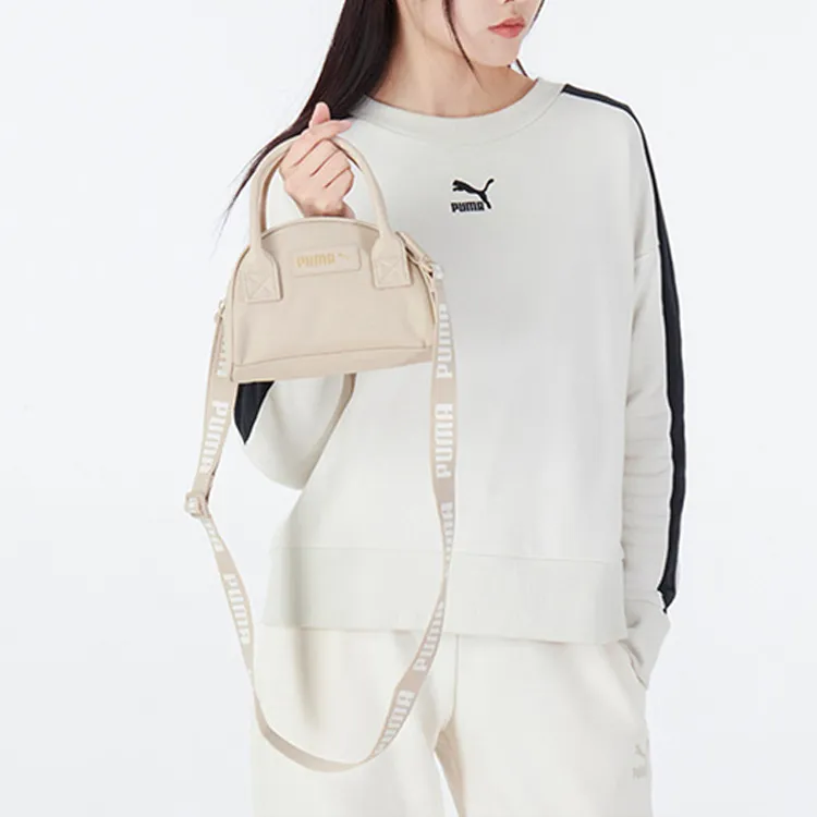 PUMA Fabric Artificial Leather Handbags Shoulder Bag Crossbody Bag Regular Women's Beige-3