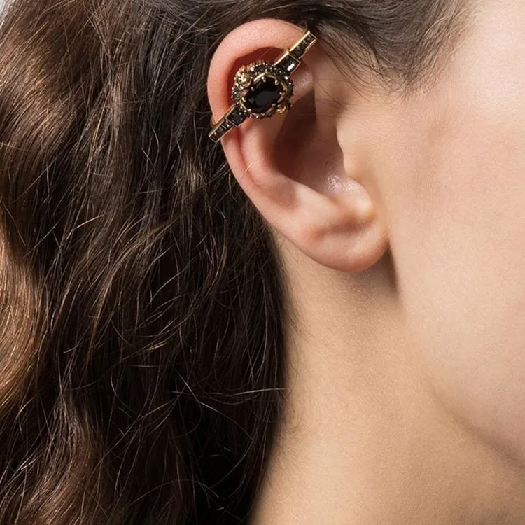 Alexander McQueen Jeweled Stick Bar Ear Cuff-4