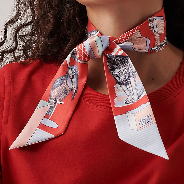 HERMES Twilly Silk Scarves Women's-2