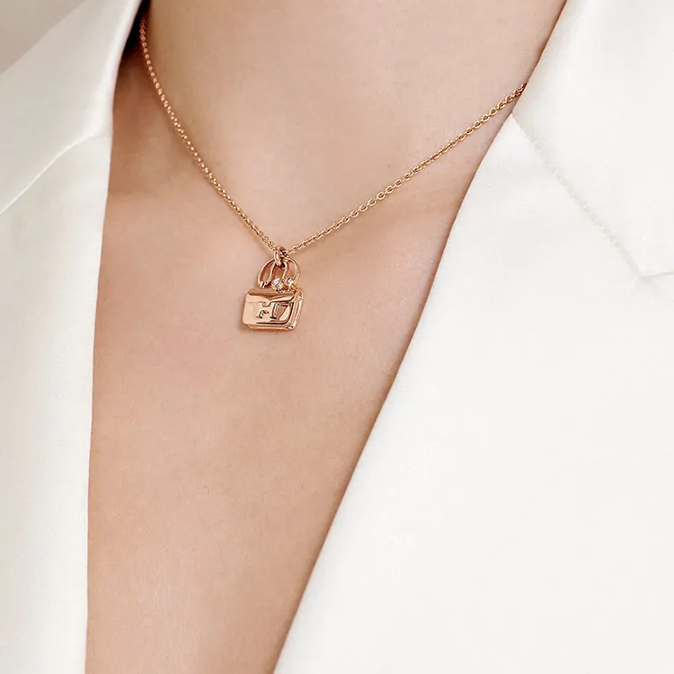 HERMES Constance 18K Rose Gold Necklaces Women's-2