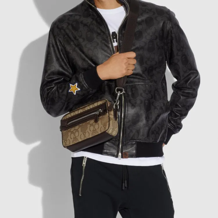 Bape Black X COACH Academy Crossbody Bags-4