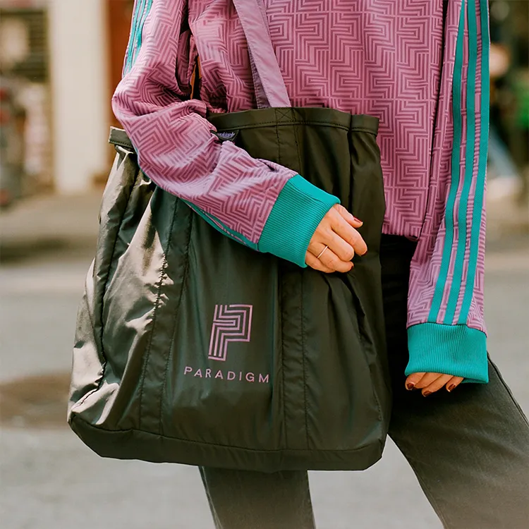 Adidas Originals PARADIGM Collaboration Polyester Tote Bag Shopping Bag Shoulder Bags Handbags Regular Men's Black-1