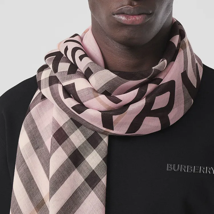 Burberry Horseferry Silk Scarves Women's Light Pink Red-2