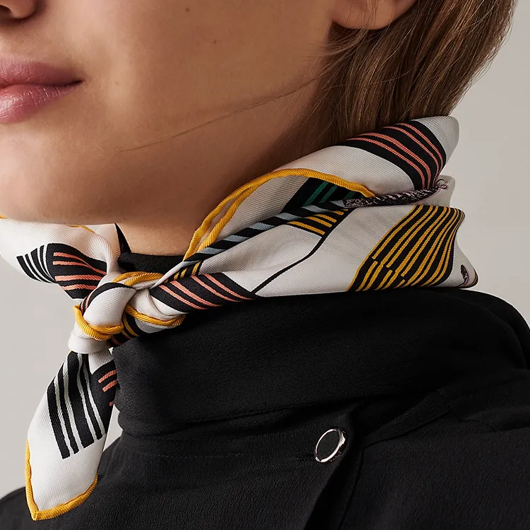 HERMES Pop Style Horse Charm Detail Silk Scarves Women's-1