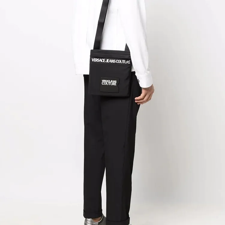 VERSACE JEANS COUTURE Polyamide Messenger Bag Shoulder Bag Crossbody Bag Men's Black-5