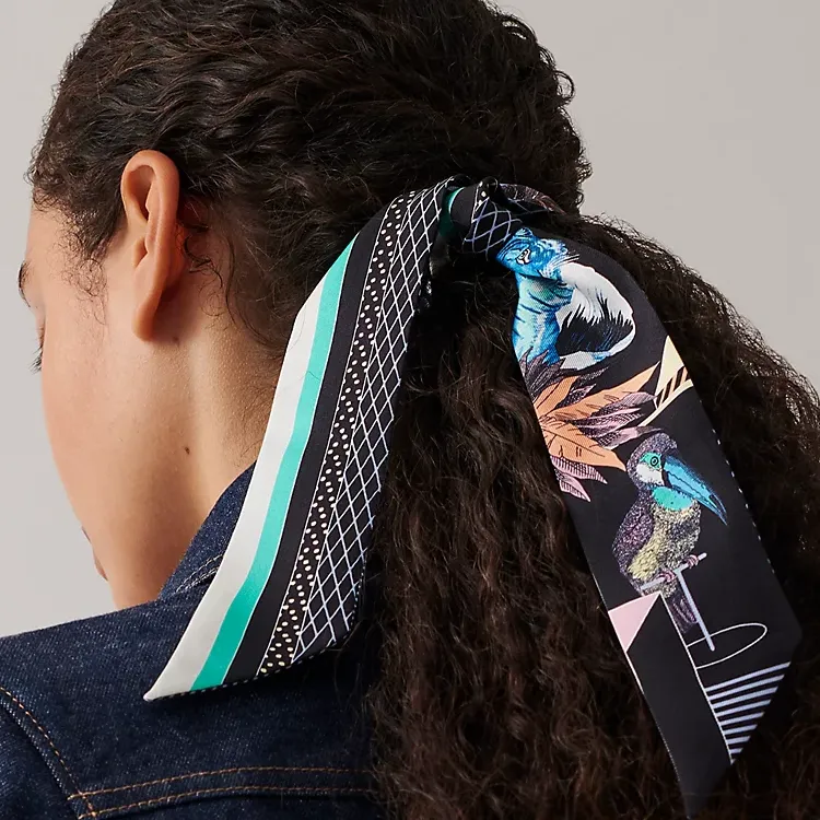 HERMES Silk Scarves Women's Black-1