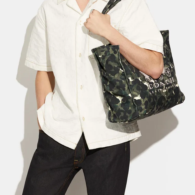 COACH Leather Tote Bag, Shopping Bag, Handbag, Shoulder Bag Unisex Camouflage-5