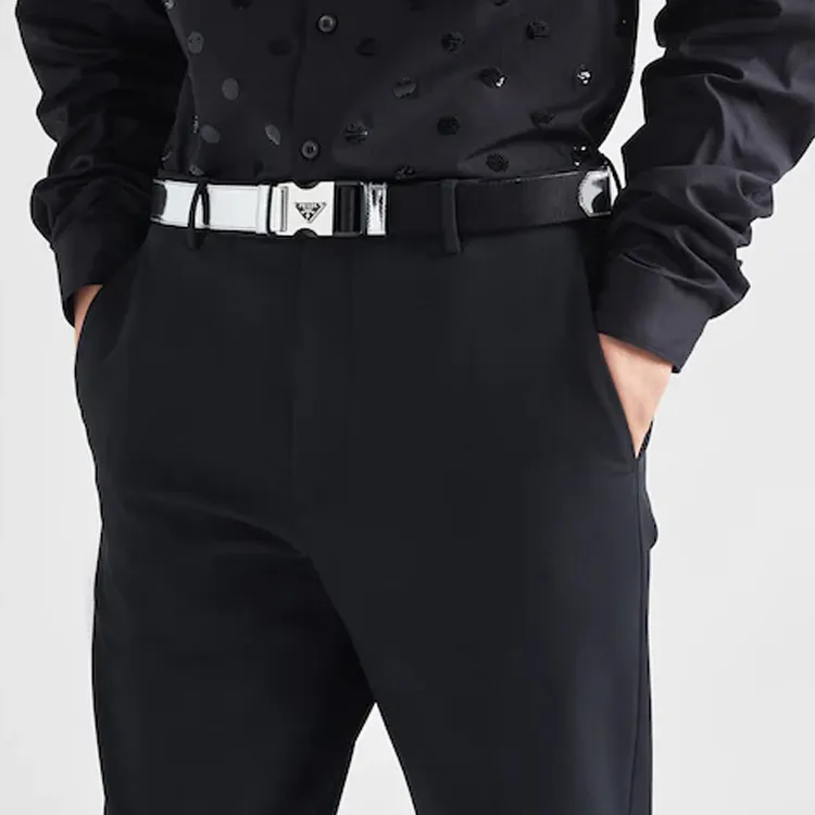 PRADA Leather Belts Men Silver-1