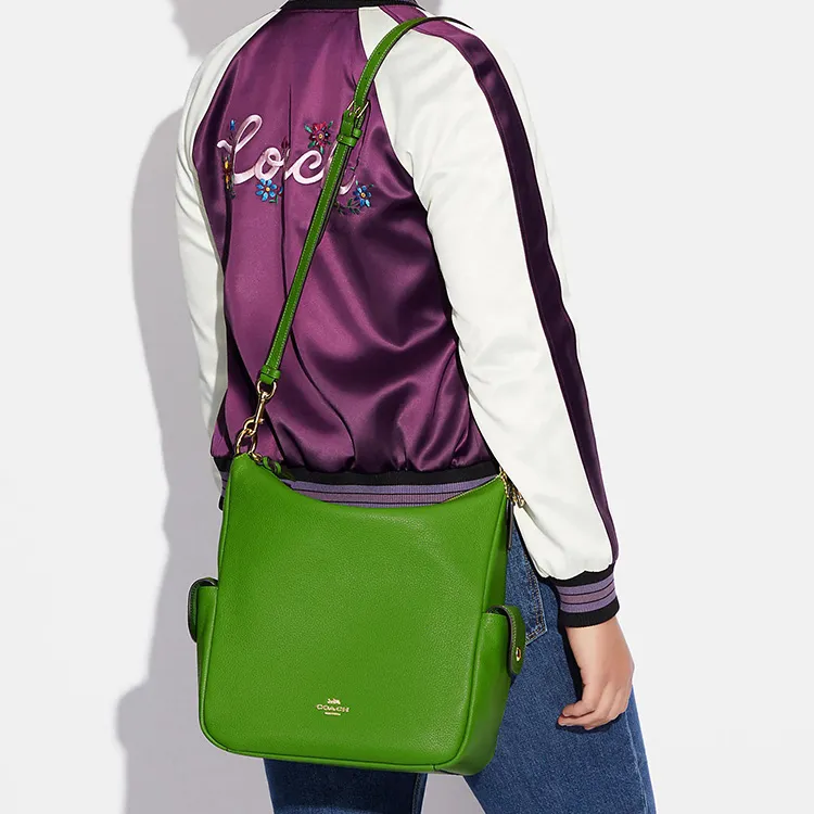 COACH Pennie Leather Bucket Bag, Handbag, Shoulder Bag, Crossbody Bag Women's Green-3