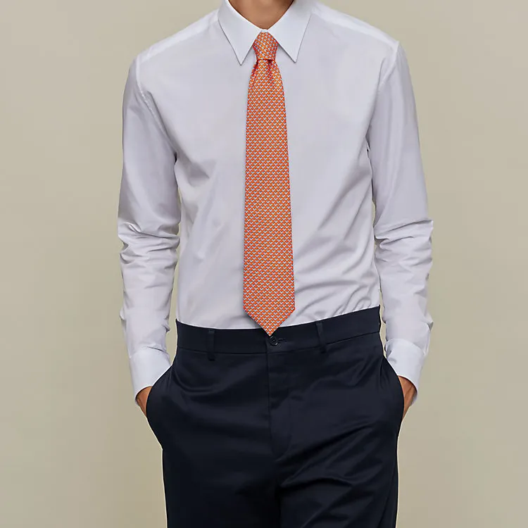 HERMES Ties Men Orange/Sky Blue/Gray-1