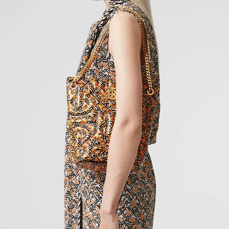 Burberry Sheepskin Lola Bag, Bucket Bag, Crossbody Handbag, Shoulder Bag Small Size Women's Multicolor-5