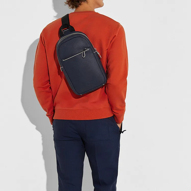COACH Metropolitan Delicate Pebble Leather Shoulder Bags Sling Bags Small Size Men's Navy-2
