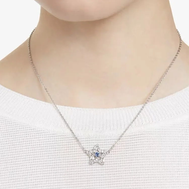 Swarovski Silver Plated Collarbone Chain Women's-2
