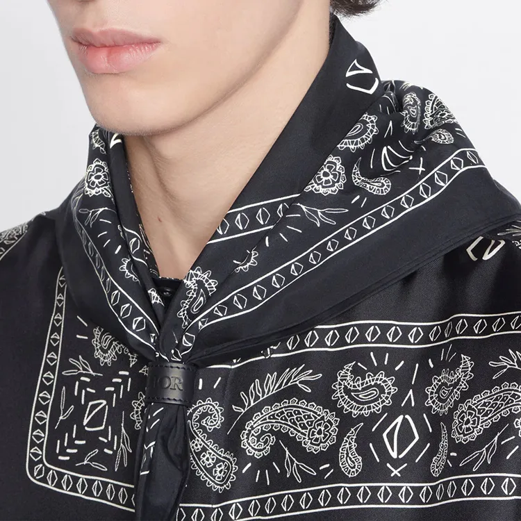 DIOR Silk Scarves Men Marine Blue-1