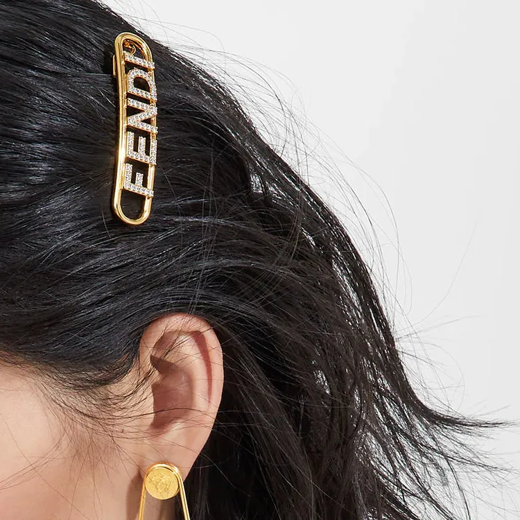 FENDI Hair Clips Women's Gold-2