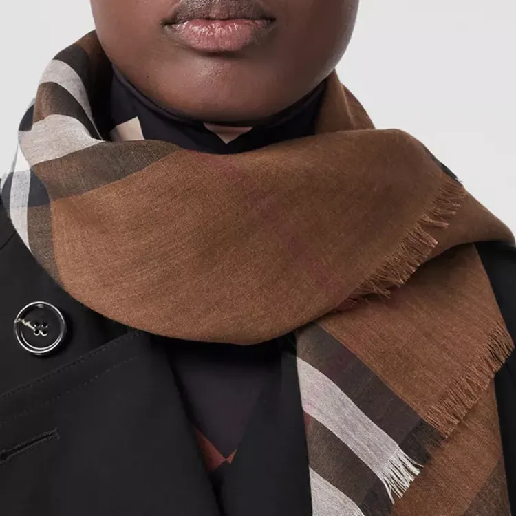 Burberry Horseferry Knit Scarves Unisex Dark Birch Brown-2