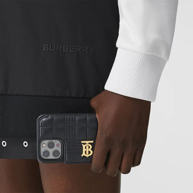 Burberry Quilted Lambskin Lola IPhone 13 Pro Phone Case With Strap Black-6
