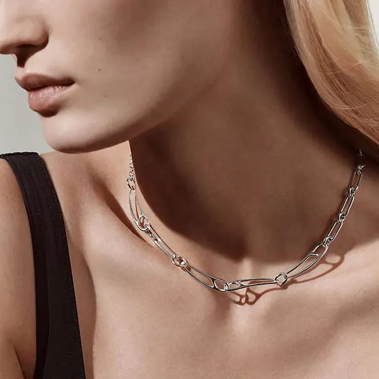 HERMES Necklaces Unisex Silver-1