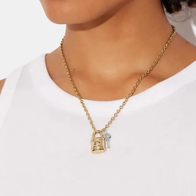 COACH Copper Necklaces Women's Gold-1